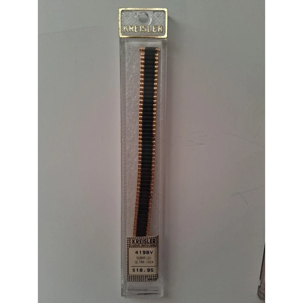 2 Kreisler Watchbands Duraflex Ultra Thin Luxury Black 419BY & Silver Flex-On 7W